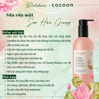 (Hàng Công TY) Sữa Rửa Mặt Sen Hậu Giang Cocoon Hau Giang Lotus Soothing Cleanser 310ml Duduhouse