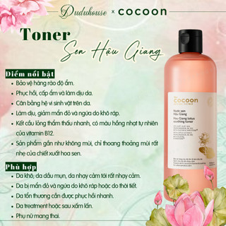 (Hàng Công TY) Toner sen Hậu Giang Cocoon giúp phục hồi, cấp ẩm và làm dịu da 310ml Duduhouse