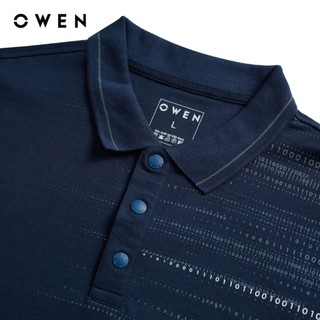 Owen - Áo polo Bodyfit APV257137 màu Xanh tím than chất liệu CVC Spandex