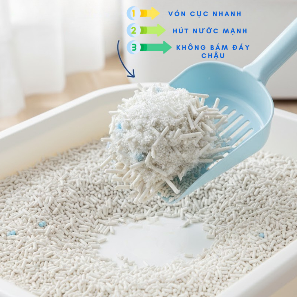Cát Mèo MiaoMi Hương Biển Xanh Từ Sắn - Vón Nhanh, Ít Bụi, Khử Mùi Hiệu Quả