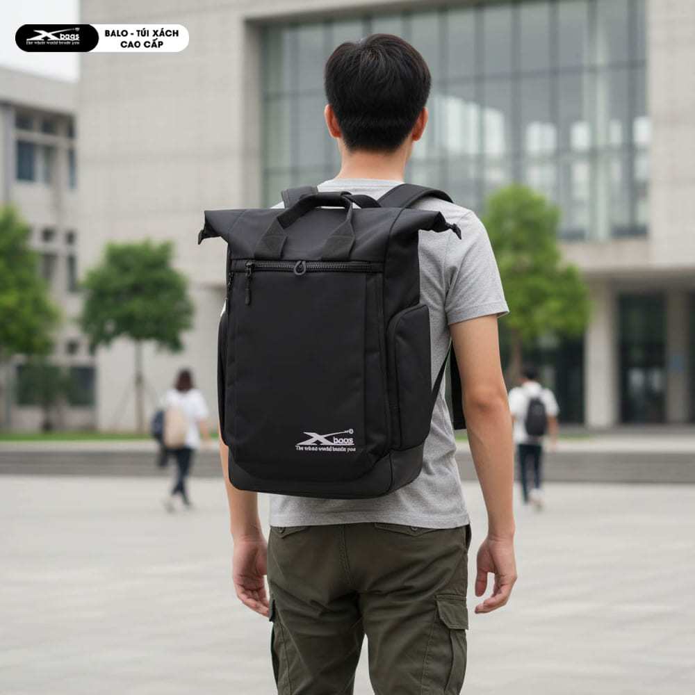 Balo Du Lịch Nam Nữ Size Lớn Xbags Secret XB 1201, Nắp Cuộn Mở Rộng, Nhẹ Bền, Đựng Laptop 17 Inch!