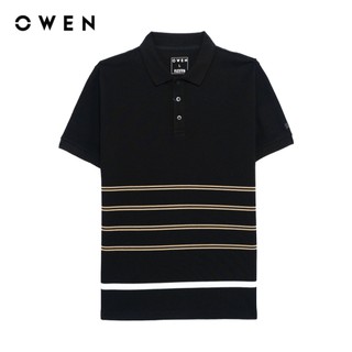 Owen - Áo polo Bodyfit APV257056 màu Đen chất liệu CVC Spandex