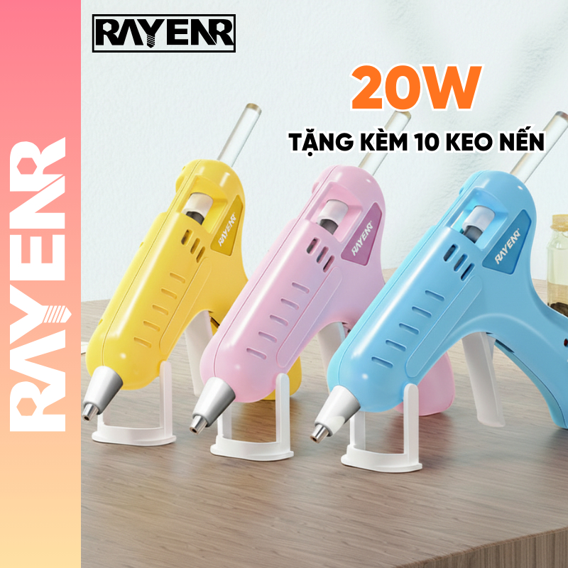 Máy Bắn Keo Nến 20W RAYENR, Súng Bắn Keo Nến Silicon Nóng Chảy Nhỏ Gọn Tiện Lợi Phù Hợp Handmade DIY SBK001