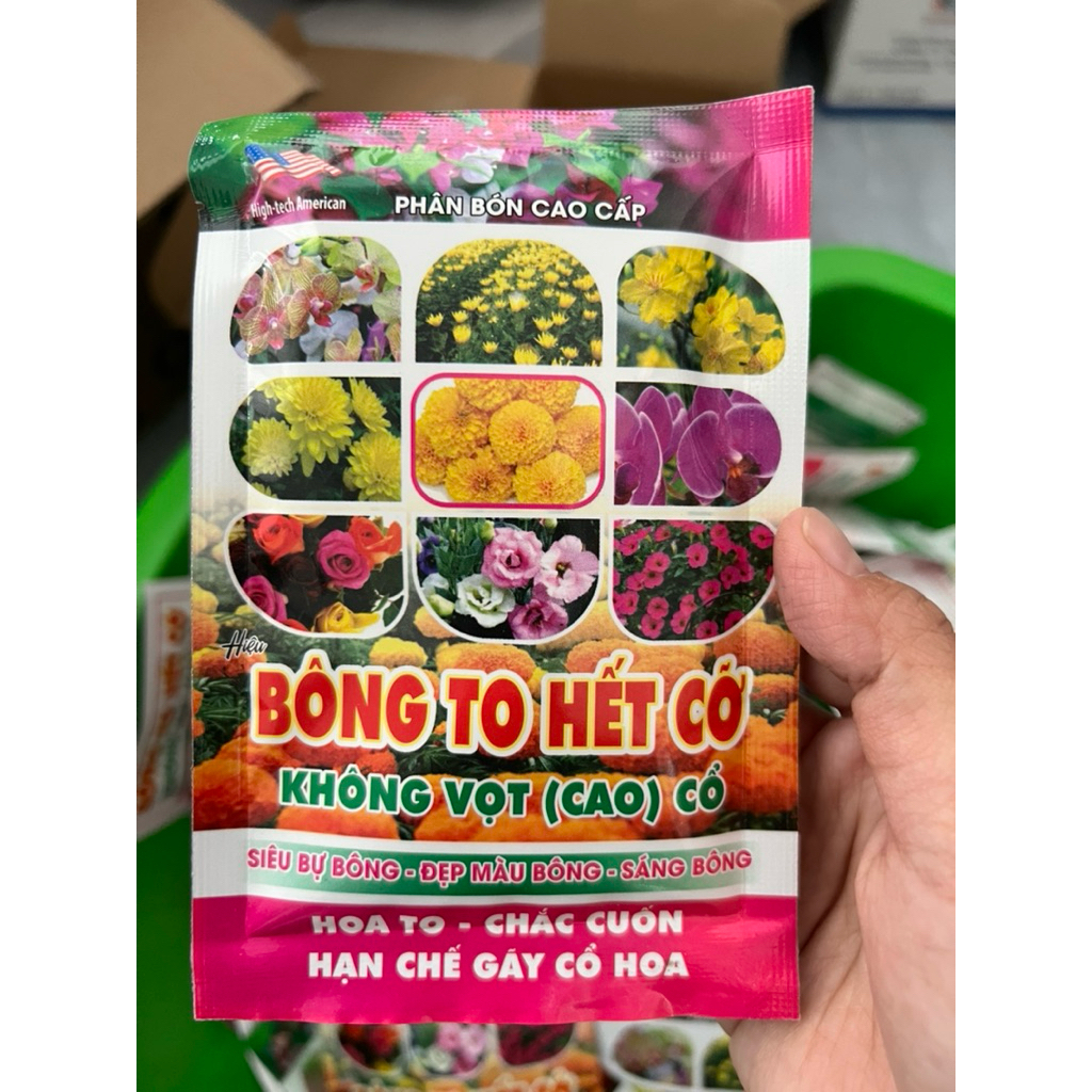 Phân bón BÔNG TO HẾT CỠ, bự bông đẹp màu bông, hạn chế gãy cổ hoa gói 50g
