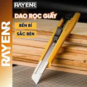 Dao Rọc Giấy RAYENR, Dao Trổ Cao Cấp Lưỡi Dao SK5 18mm Cứng Cáp Cán Dày Chống Trơn Trượt DAO001