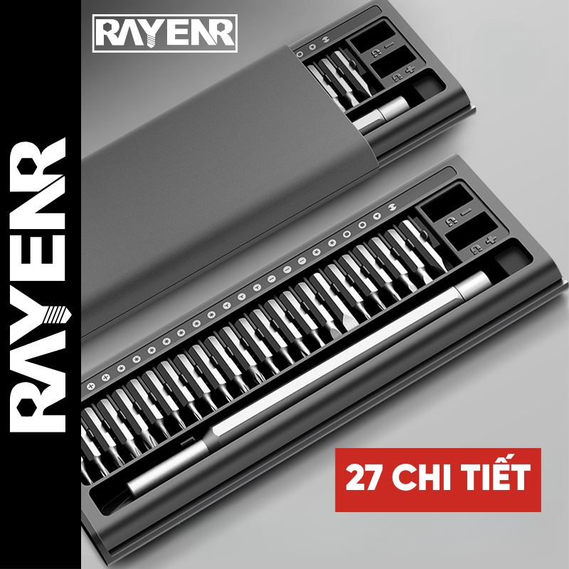 Bộ Tuốc Nơ Vít Sửa Chữa Đa Năng RAYENR, Bộ Tô Vít 27 Món Từ Tính Hợp Kim Thép CRV Cao Cấp TV001