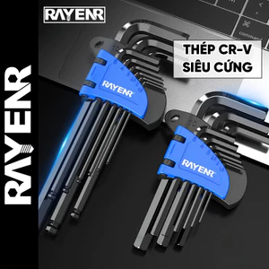Bộ Lục Giác Đa Năng 9 Món RAYENR, Bộ Lục Giác Đầu Bi, Đầu Hoa Thị, Đầu Phẳng Chất Liệu CR-V Siêu Cứng LG001