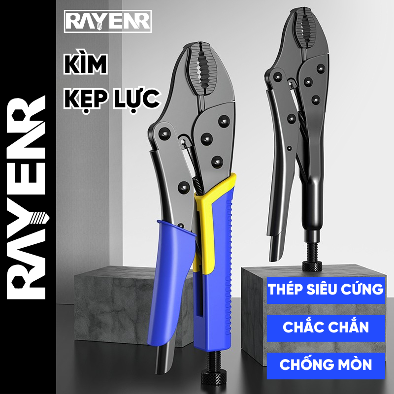 Kìm Lực Đa Năng RAYENR, Kìm Khóa Chuyên Dụng, Kìm Bấm Chết Miệng Tròn Kẹp Cực Chắc KLUC001