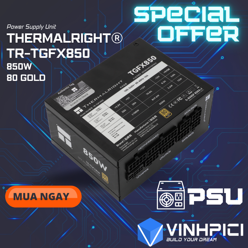Nguồn máy tính Thermalright TR-TGFX-850 850W 80 Plus Gold | Shopee
