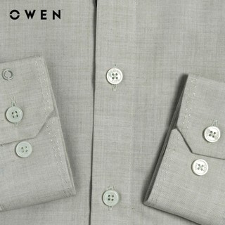 Owen - Áo sơ mi dài tay Slim Fit AS255015D màu Xanh lá nhạt chất liệu Bamboo poly