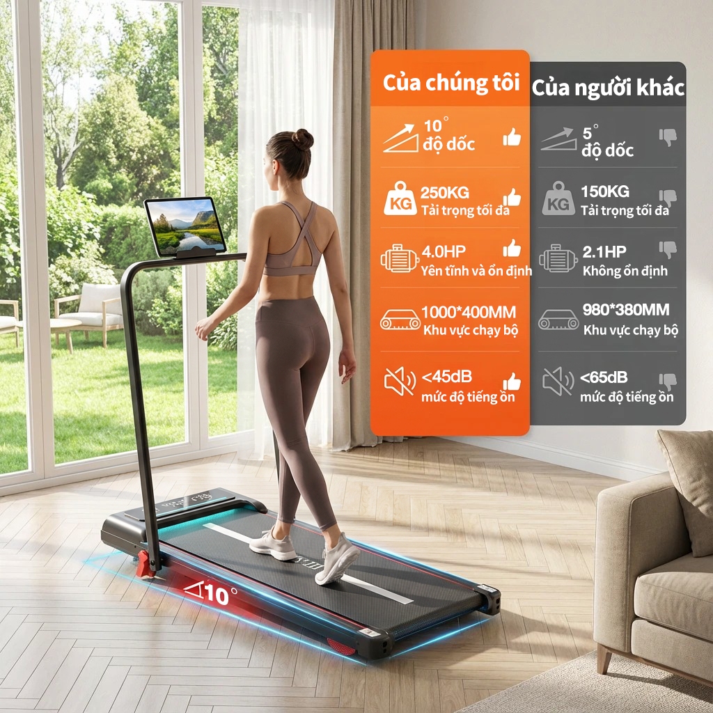 máy chạy bộ MY-HI,Có thể gập lại,Giảm chấn chống ồn,1-16km/h,Có độ dốc,Đi bộ và chạy được,Sử dụng tại nhà