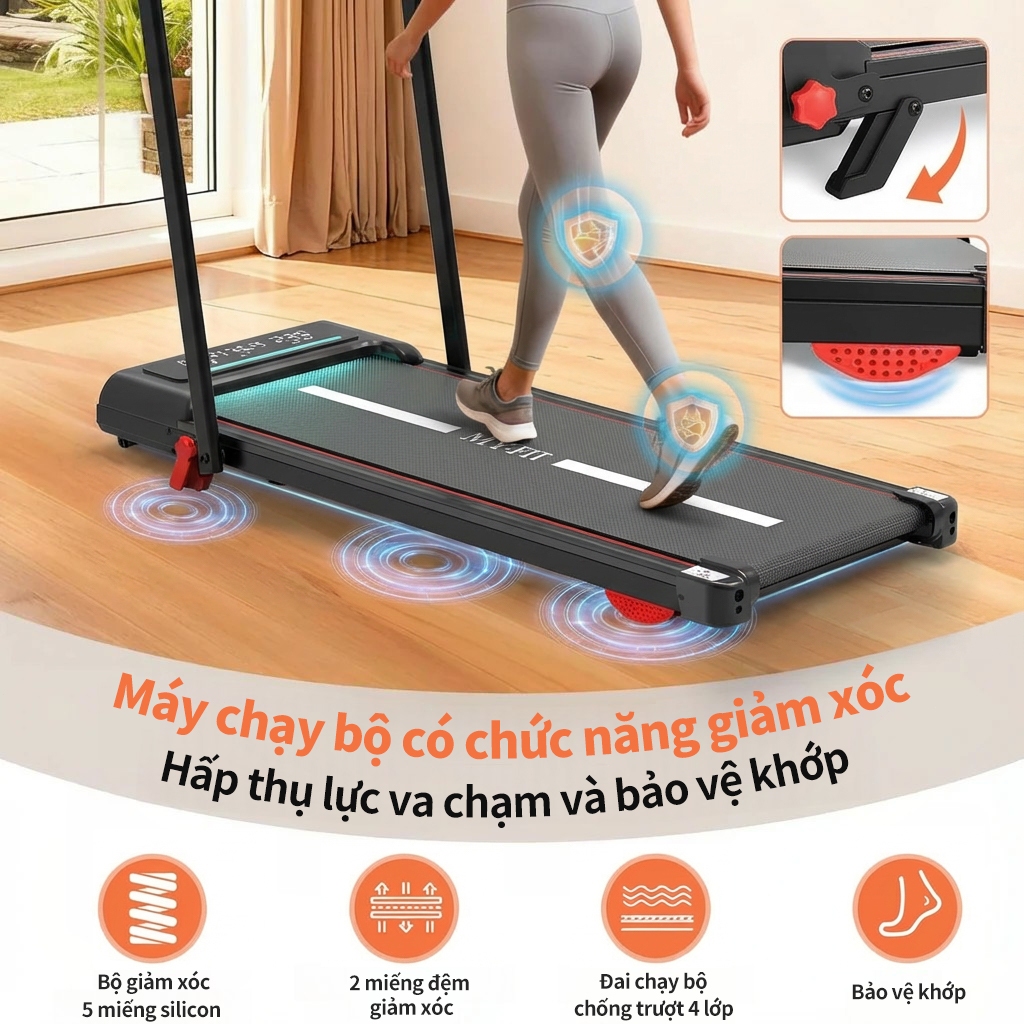 máy chạy bộ MY-HI,Có thể gập lại,Giảm chấn chống ồn,1-16km/h,Có độ dốc,Đi bộ và chạy được,Sử dụng tại nhà