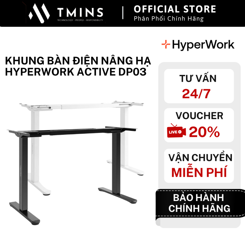 Khung bàn điện nâng hạ Hyperwork Active DP03 - Hàng chính hãng