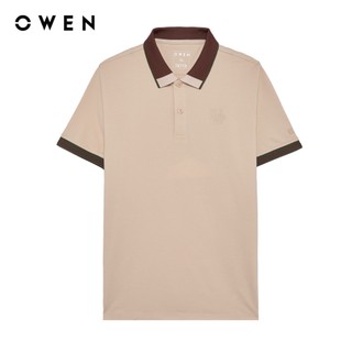 Owen - Áo polo Bodyfit APV257069 màu Be chất liệu CVC Spandex