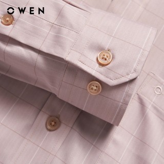Owen - Áo sơ mi dài tay Regular Fit AR255003DT màu Be chất liệu Spandex
