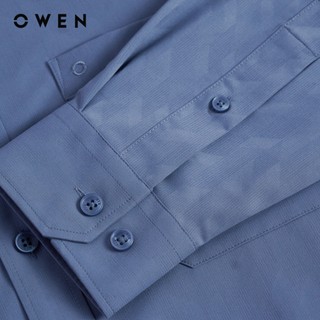 Owen - Áo sơ mi dài tay Regular Fit AR255008DT màu Xanh đậm chất liệu Spandex