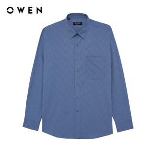 Owen - Áo sơ mi dài tay Regular Fit AR255008DT màu Xanh đậm chất liệu Spandex