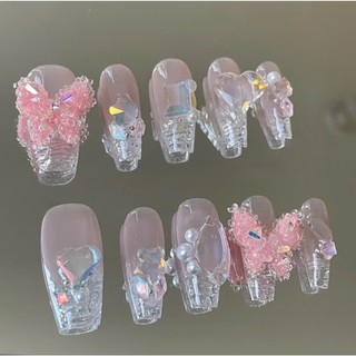 NANTY Nailbox trong suốt đính đá trong , full đá M403