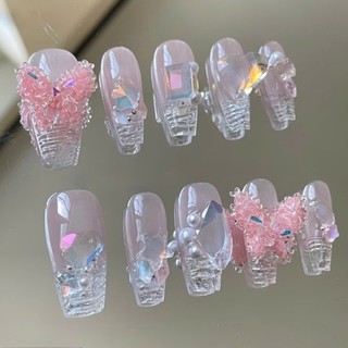 NANTY Nailbox trong suốt đính đá trong , full đá M403