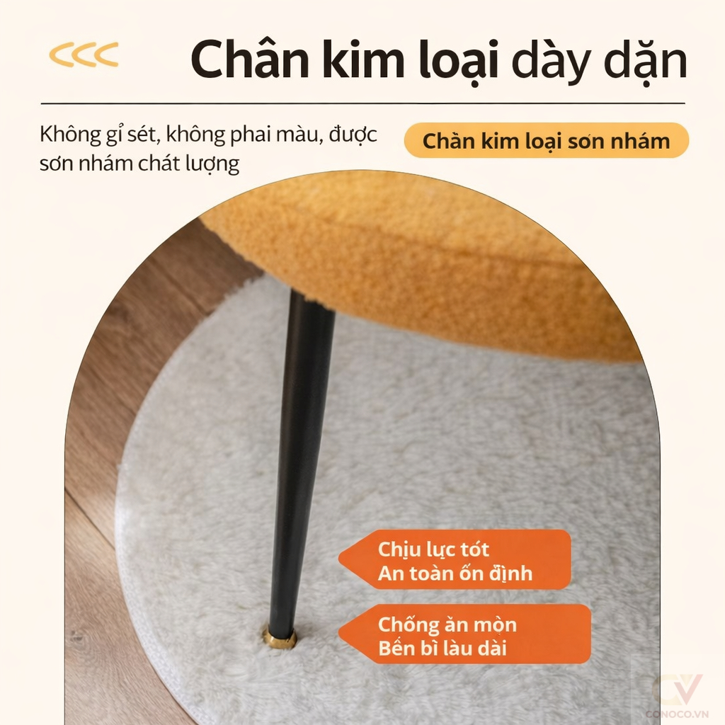 CONOCO Ghế Sofa Đơn Lông Cừu Bắc Âu  Ghế Trang Điểm Decor Phòng Ngủ Phòng Khách Sang Trọng Mềm Mại