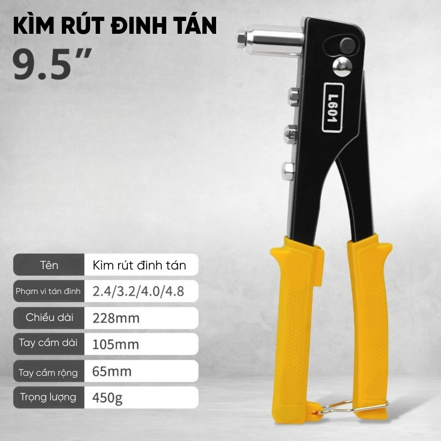 Kìm Rút Đinh Tán Rivet RAYENR, Máy Kéo Đinh Tán Trợ Lực Hợp Kim Thép Chất Lượng Cao Tay Cầm Chống Trượt KRD001