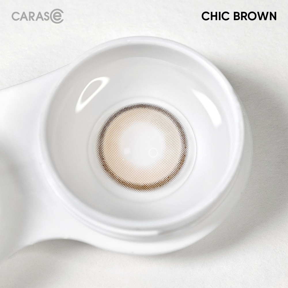 [1 chiếc] Kính áp tròng khoá ẩm 8H 3 Tháng Màu Nâu Xám Thanh Lịch CARASE, Lens cận CHIC BROWN