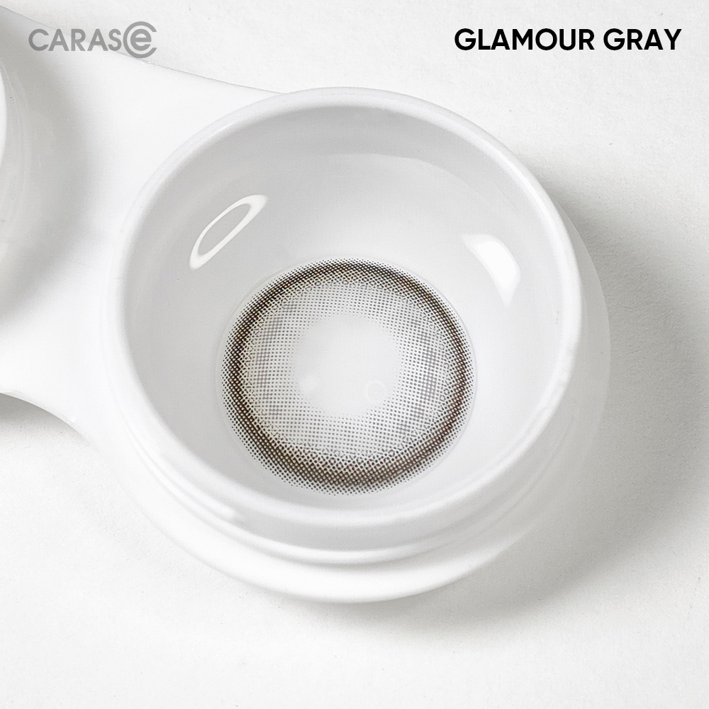 [1 chiếc] Kính áp tròng khoá ẩm 8H 3 Tháng Màu Nâu Xám Nhẹ Nhàng CARASE, Lens cận GLAMOUR GRAY