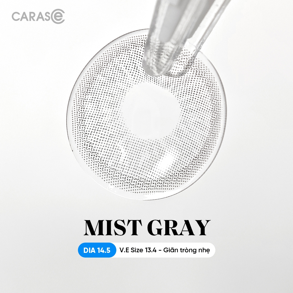 [1 chiếc] Kính áp tròng khoá ẩm 8H 3 Tháng Màu Xám Khói Trung Tính CARASE, Lens cận MIST GRAY