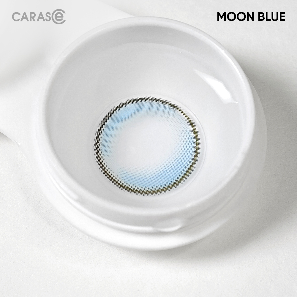 [1 chiếc] Kính áp tròng khoá ẩm 8H 3 Tháng Màu Xanh Dương Trong Nhẹ CARASE, Lens cận MOON BLUE