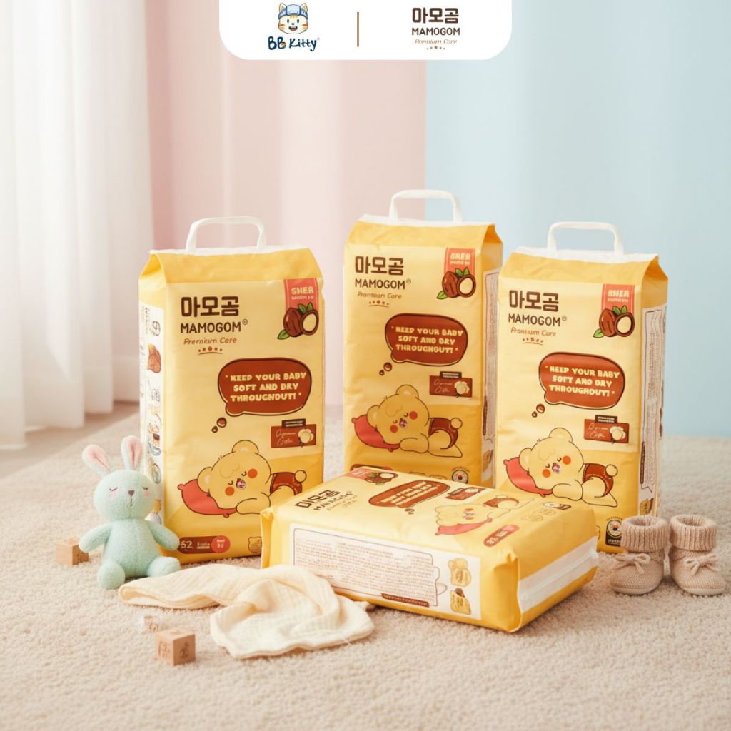 Bỉm MAMOGOM PREMIUM Tã dán/Bỉm quần tinh chất hữu cơ thấm hút