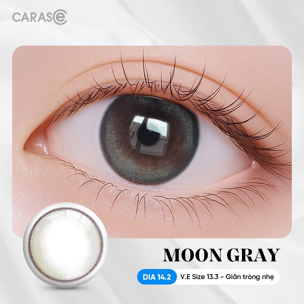 [1 chiếc] Kính áp tròng khoá ẩm 8H 3 Tháng CARASE, Lens cận màu xám ánh khói MOON GRAY (1 chiếc)