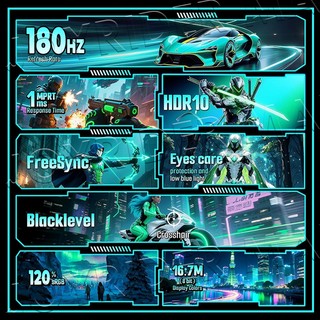 FPS Màn Hình Gaming 27 Inch 2K QHD 180Hz – Chân Đế Nâng Hạ Xoay Dọc 16:9, Tặng Cáp HDMI