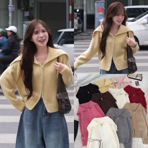 Áo khoác len cardigan cổ bẻ vạt to khoá 2 kiểu Nữ the.sweaterweather TSW