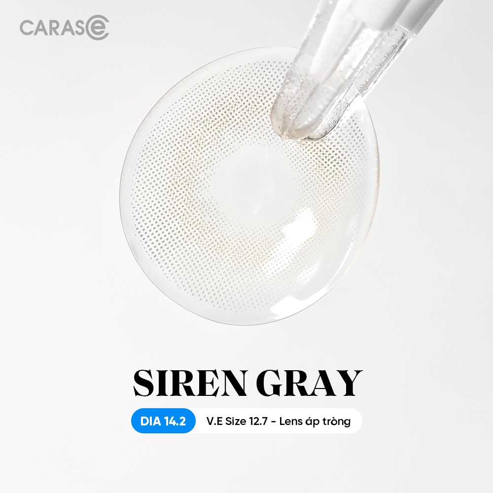 [1 chiếc] Kính áp tròng khoá ẩm 8H 3 Tháng CARASE, Lens cận màu xám khói sáng SIREN GRAY (1 chiếc)
