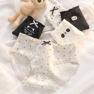 Quần lót nữ cotton cao cấp thoáng khí cạp vừa tôn dáng gợi cảm viền ren hoạt tiết dễ thương L1172