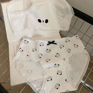 Quần Lót Nữ Cotton In Hình Gấu Trúc Đáng Yêu Viền Ren Xinh, Quần Chip Mềm Thoáng Khí Đính Nơ King Shop L-1172