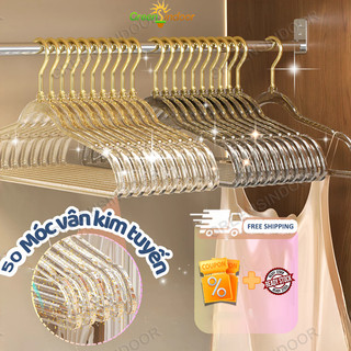 GREENSINDOOR Set 100 Móc Treo Quần Áo Bằng Nhựa Acrylic Trong Suốt Kim Tuyến Chống Trượt Xoay 360 Độ Đa Năng