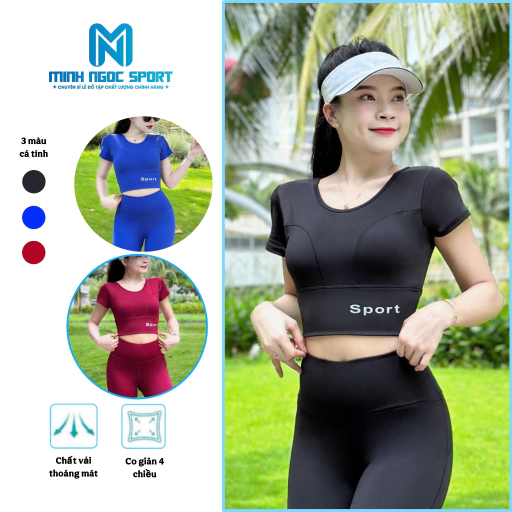 Bộ Tập Erobic, Bộ Tập Gym Yoga Nữ, Chất Lượng Co Dãn Tốt Tặng Kèm Mút Ngực mmestore (HM-Dài sport )