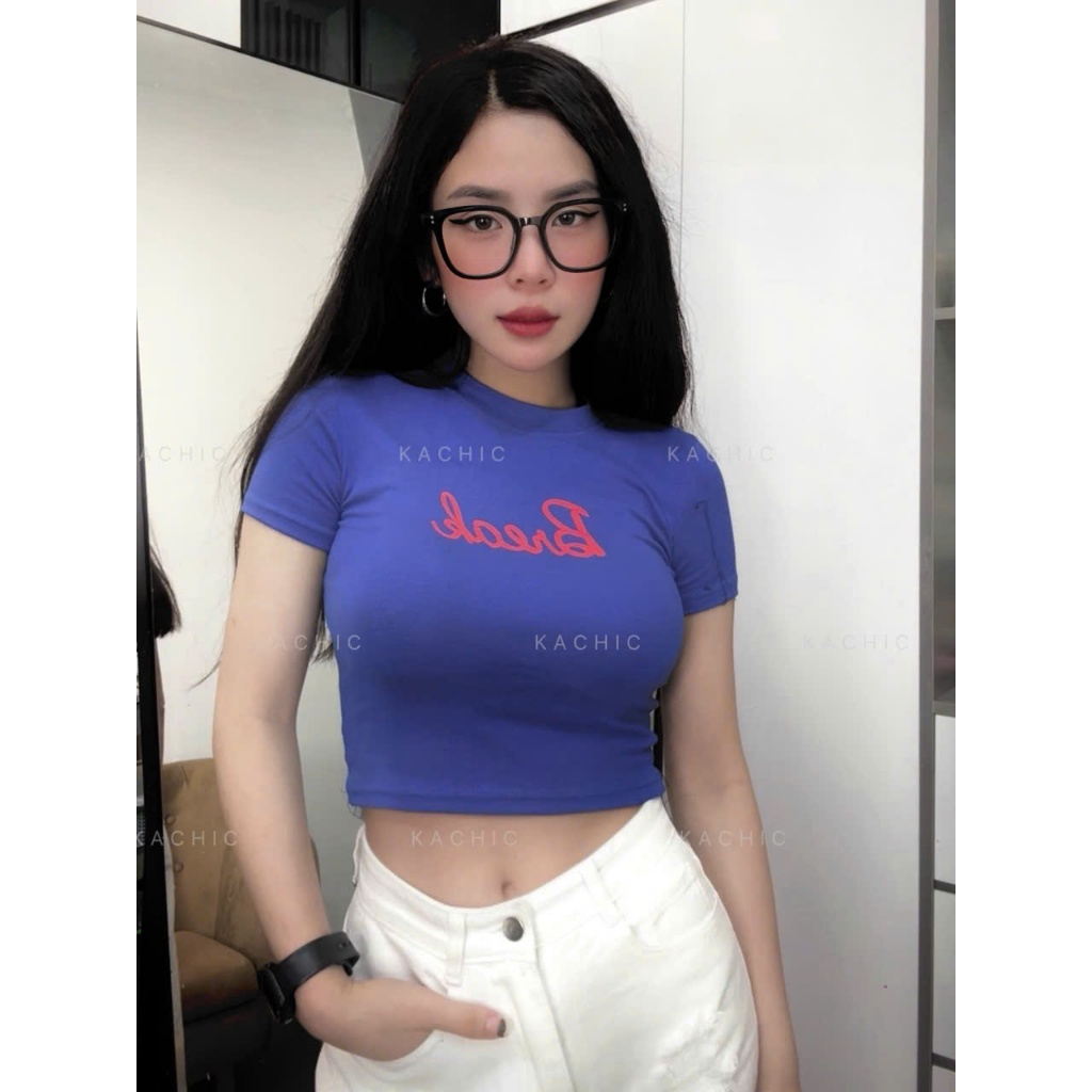 Áo thun Croptop nữ chất thun zip co giãn 4 chiều fom ôm thấm hút mồ hôi, mát lạnh. D02