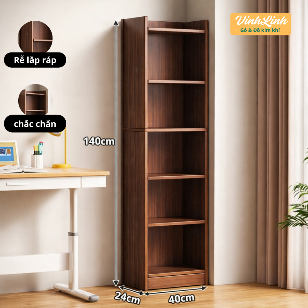 Kệ Để Sách, giá sách, kệ để đồ 5 tầng 6 tầng Tầng Chất Liệu Gỗ MDF Cao Cấp