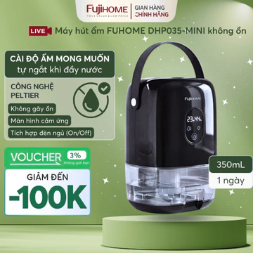 Máy hút ẩm mini chống ẩm mốc FUJIHOME DHP035-MINI, thiết bị chống ẩm mốc cầm tay để bàn tủ sách