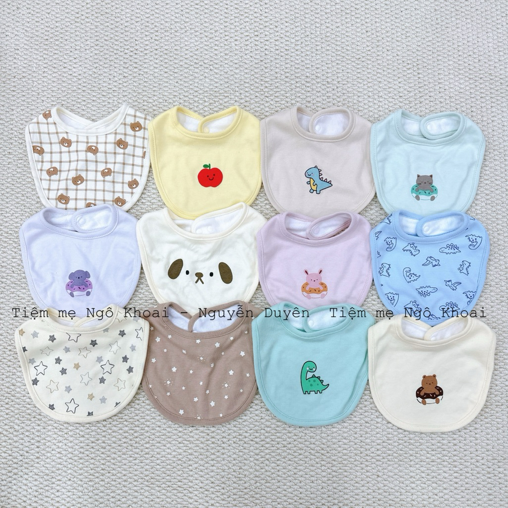 [MD193] {Link2} 0-2 tuổi Yếm đeo cổ xuất Nhật 2 lớp cotton cho bé giúp giữ ấm, làm đẹp dùng trong ăn dặm