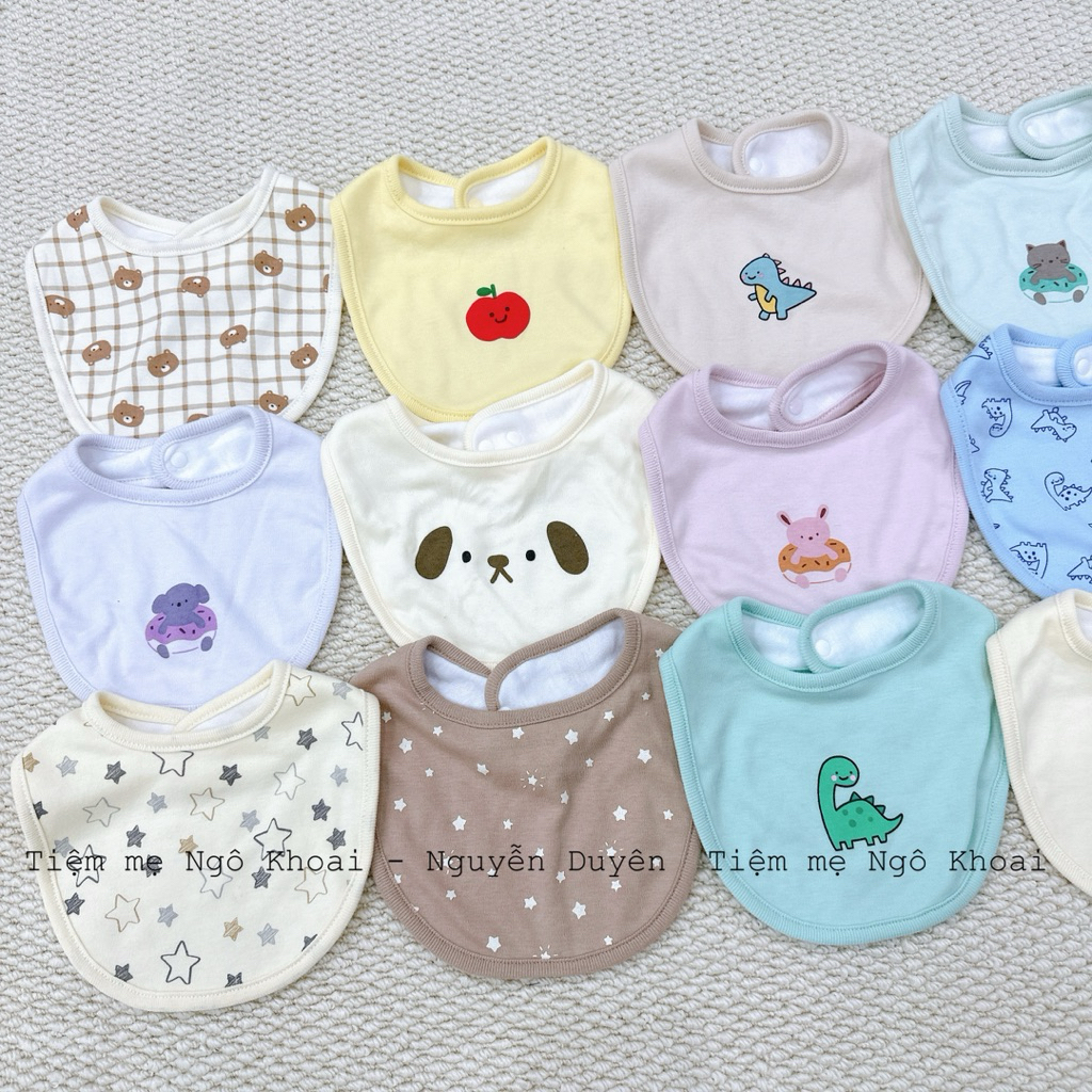 [MD193] {Link2} 0-2 tuổi Yếm đeo cổ xuất Nhật 2 lớp cotton cho bé giúp giữ ấm, làm đẹp dùng trong ăn dặm