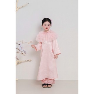 Áo dài ChoiChuu màu hồng kèm choàng công chúa cho bé gái