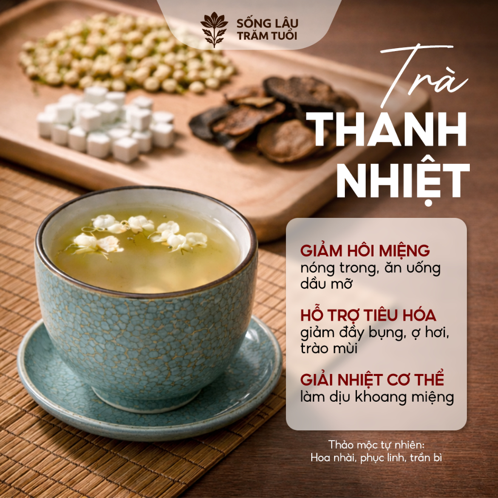 [HÒA ĐÀ] Trà Dưỡng Hương Hoa Nhài Phục Linh, Trà Thơm Mát Thanh Nhiệt Cơ Thể, Thơm Miệng, Đào Thải Ứ Trệ