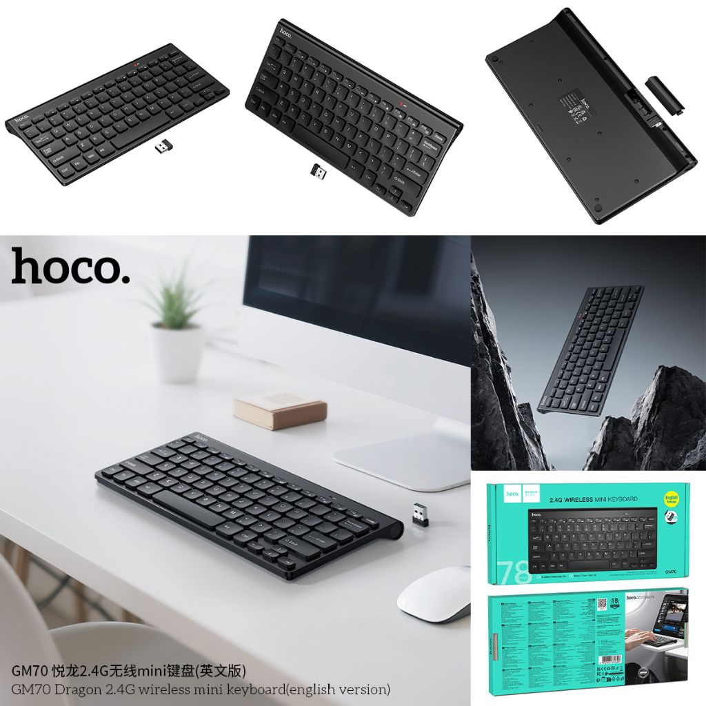 Bàn phím mini không dây Hoco GM70 USB 2.4G