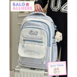 BaLo (XINHXINH) [ORDER] Balo Nữ Nhiều Ngăn Lớn Họa Tiết Trái Tim Dễ Thương BL200