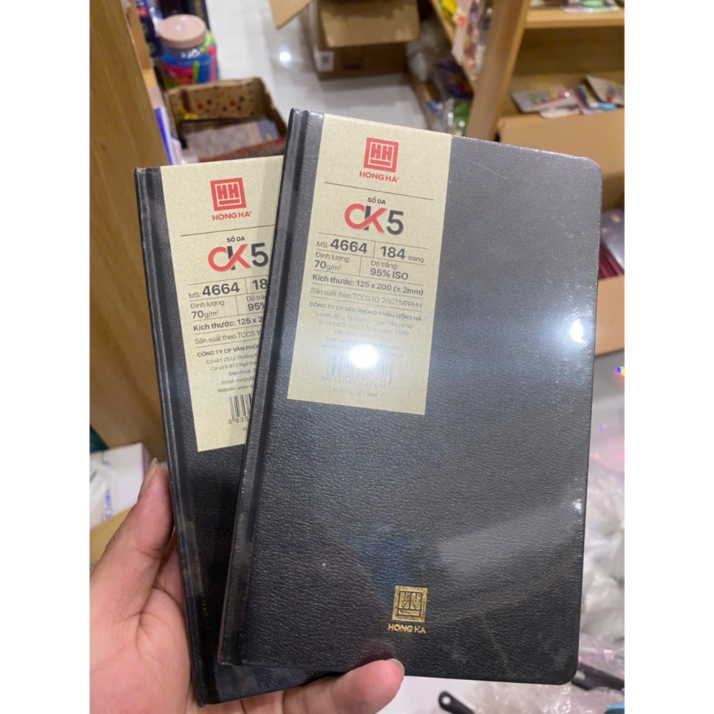 Sổ Da Hồng Hà MS : 4664, 184tr kích thước 125x200, Định Lượng 70g