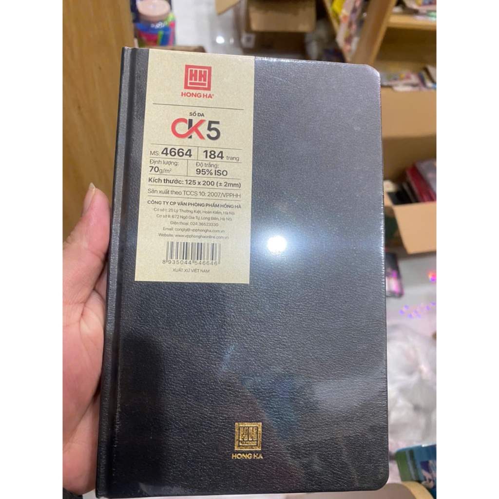 Sổ Da Hồng Hà MS : 4664, 184tr kích thước 125x200, Định Lượng 70g