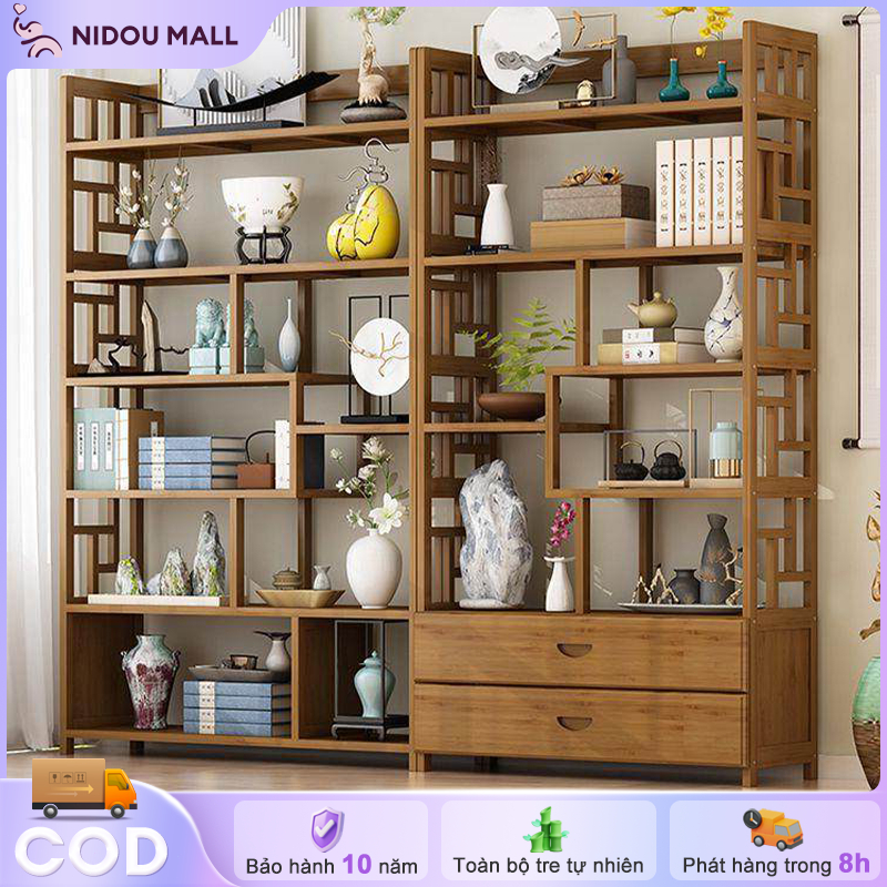Tủ Trưng Bày Bằng Tủ Sách Cổ Điển Gỗ Kệ Trang Trí Phòng Làm Việc Tủ Kệ Gỗ Phòng Khách Trang Nhã